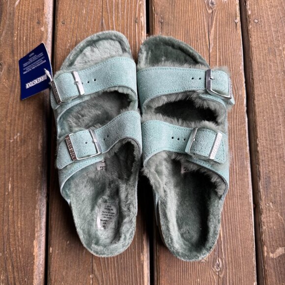 NWT Birkenstock Arizona Genuine Shearling Lined Slide Sandal in Women's 42/US11 - Picture 6 of 12